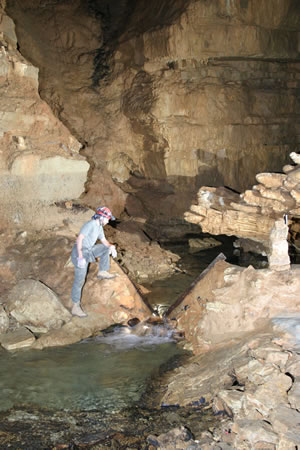 Water Quality Monitoring station in the Big Room of Tumbling Creek Cave